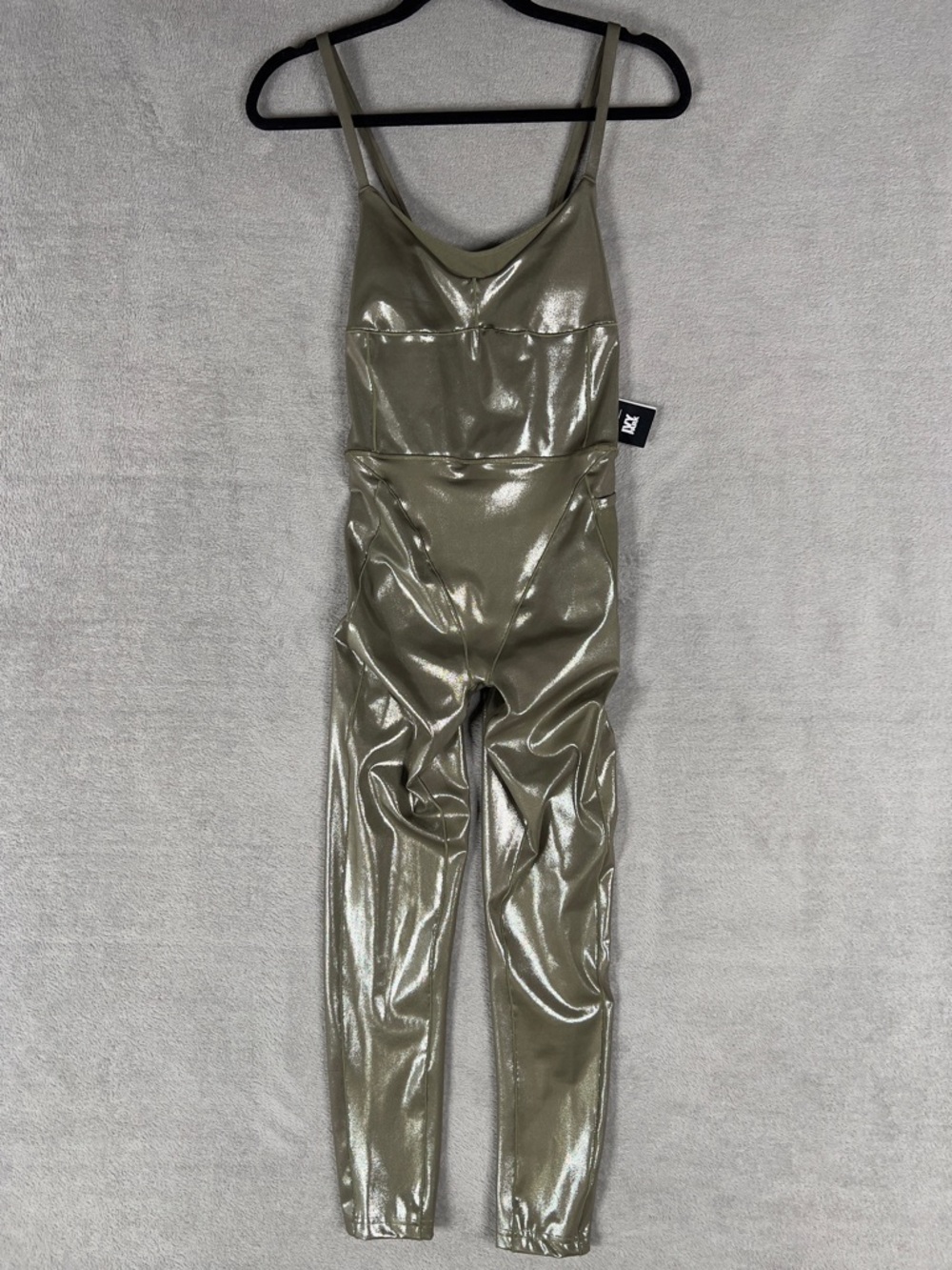 Ivy Park Beyonce x Adidas V-Neck Catsuit Women's Medium Metallic Dark Khaki NWT - Picture 3 of 11